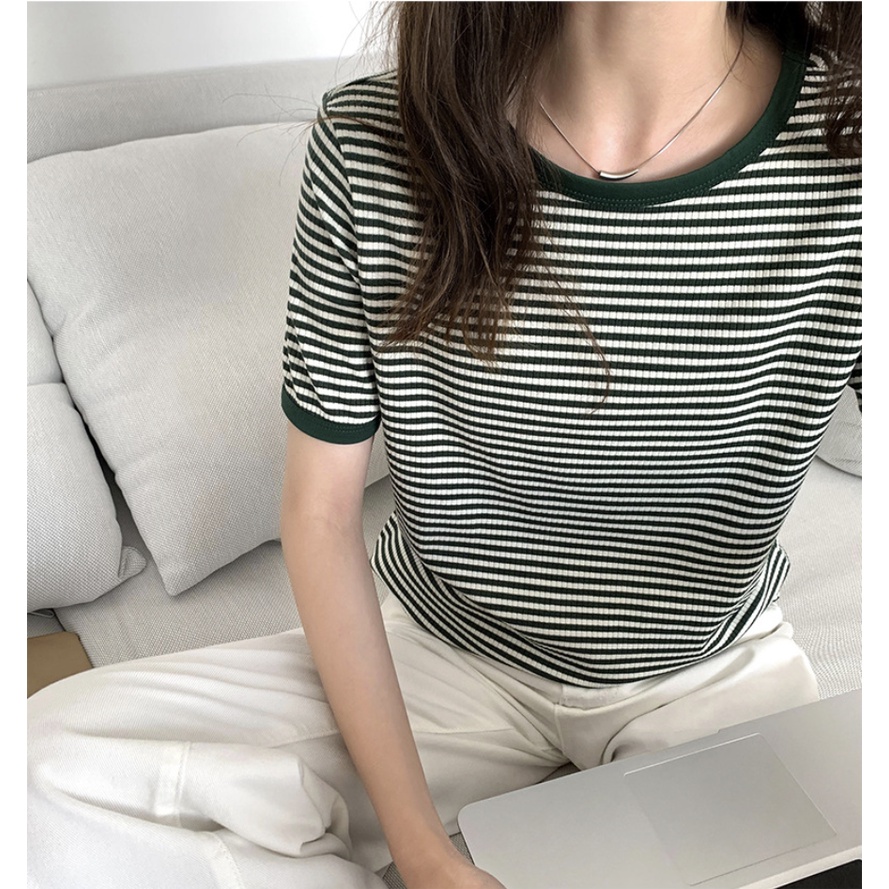 GirlWish Fashion Korean Oversize Loose Round Neck Woman T-Shirt Atasan Kaos Oversize Wanita 6106