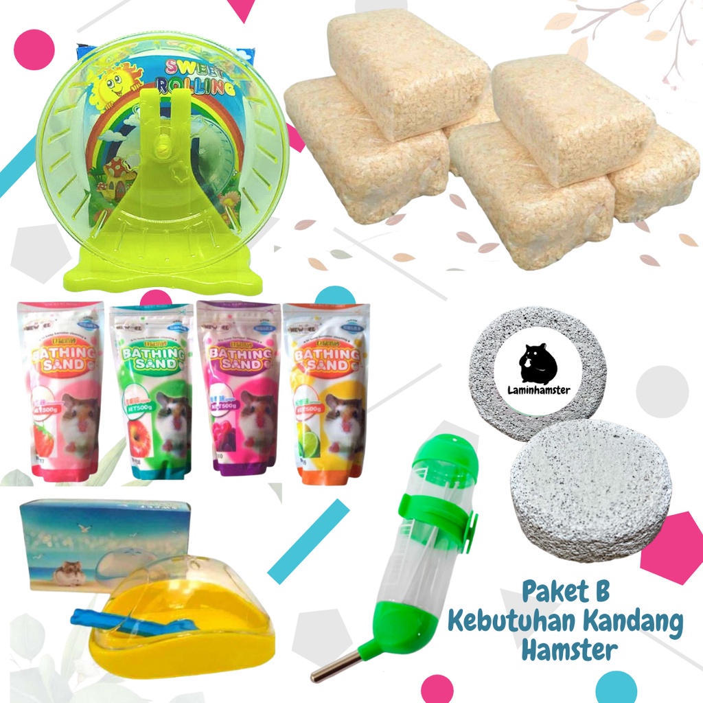 Paket Hamster - Kebutuhan Kandang Hamster - Paket Hemat Kebutuhan Hamster - Paket B