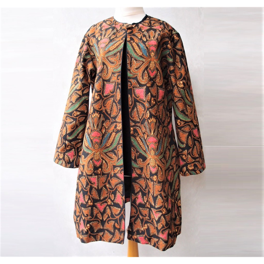 Outer Blazer Batik Cap Sogan Katun Lengan Panjang ZARMING Bagus Rapih - XL