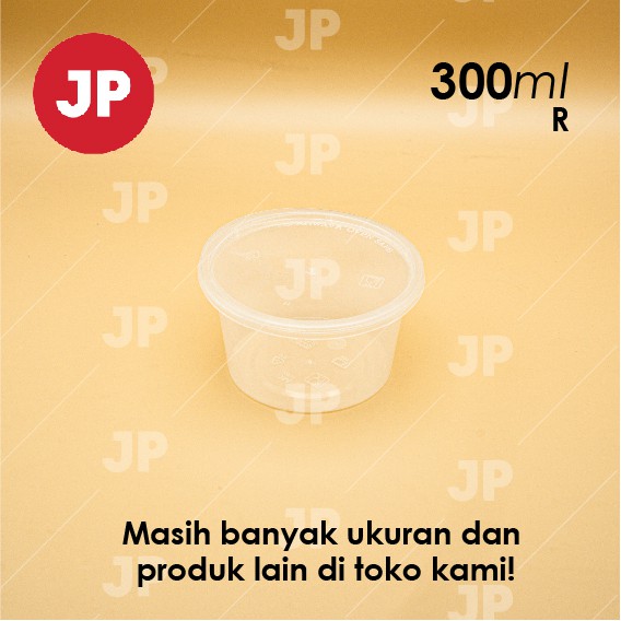 Mangkok Plastik  Thinwall Bulat Datar R 300ml (ISI 5)