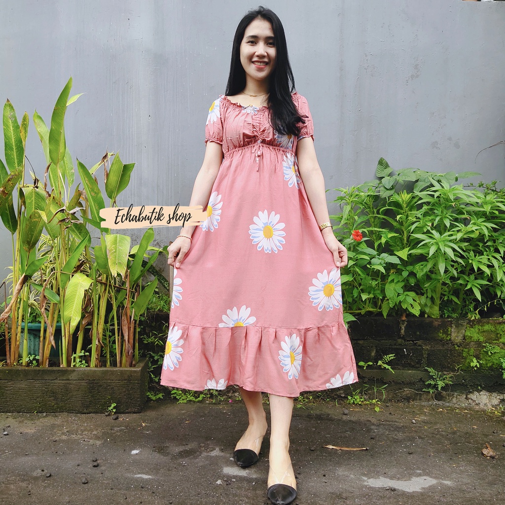 DASTER/DRES CASANDRA POLOS BALI-DAISY PEACH