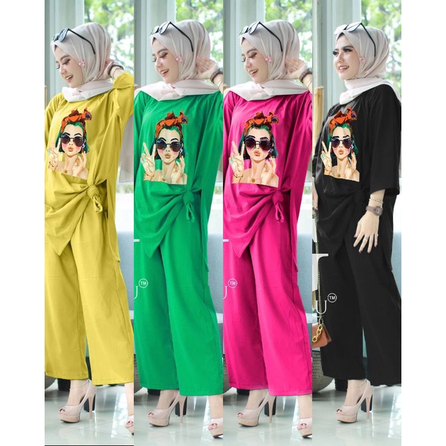 READY STOCK SET CELANA ORI BY GOZZOQU/SET KAOS VIRAL/SET CELANA KAOS GAMBAR/SET CELANA GAMBAR VIRAL 