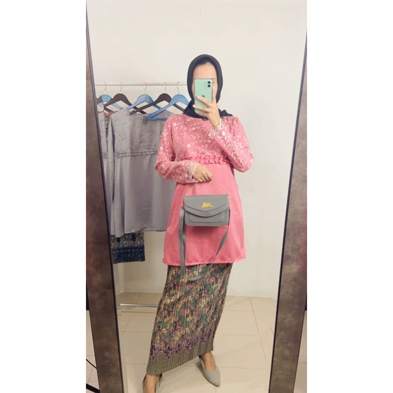 tunik kondangan satin