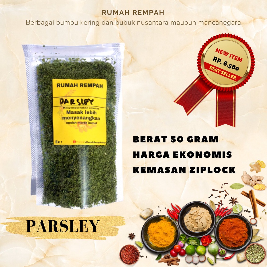 

Daun Parsley Kering Parsley Leaves Flakes Bumbu Masakan Rumahan Kemasan Zip Lock