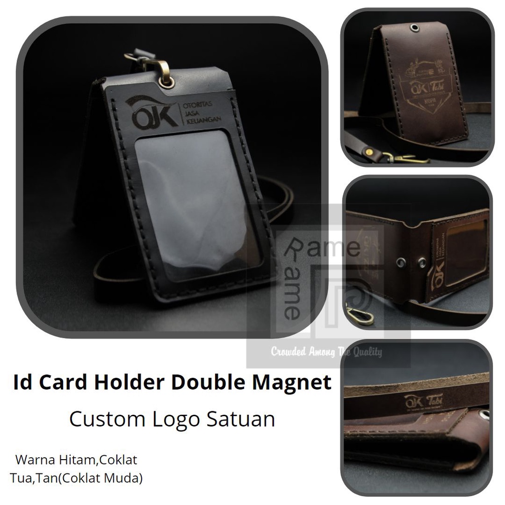 

Id Card Holder Double Flip Magnet Custom Logo Satuan