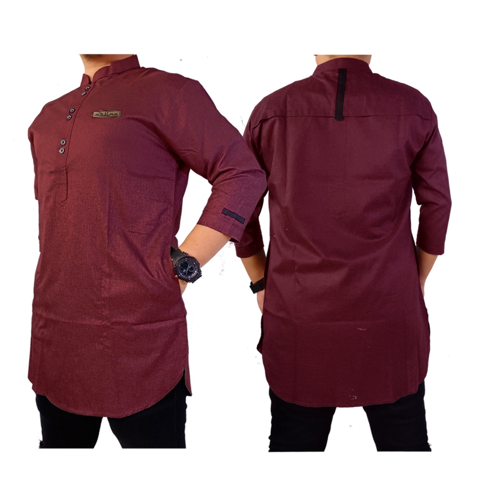 baju koko pria dewasa kurta pakistan moderen busana muslim lengan 3/4 bahan katun madinah bisa cod