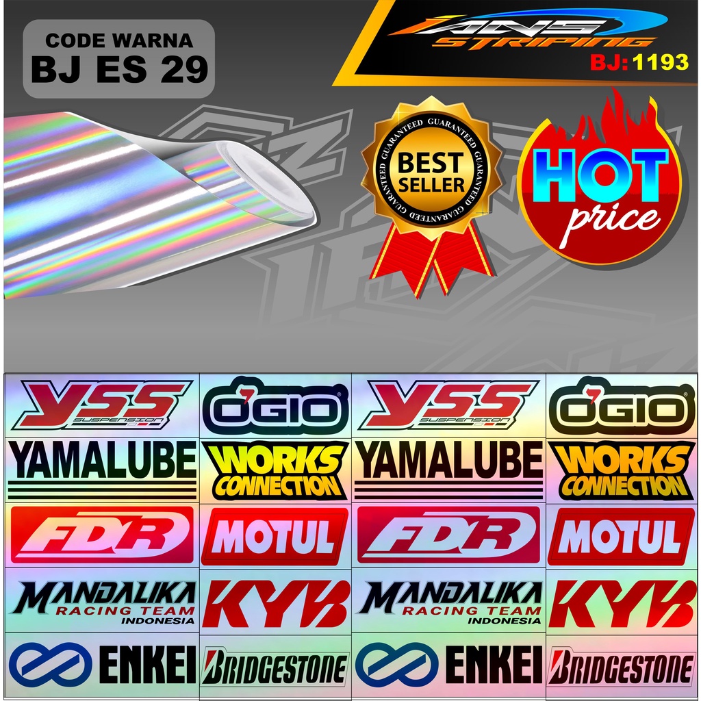 STICKER MOTOR SPONSOR / STIKER ESTETIK / STIKER HOLOGRAM