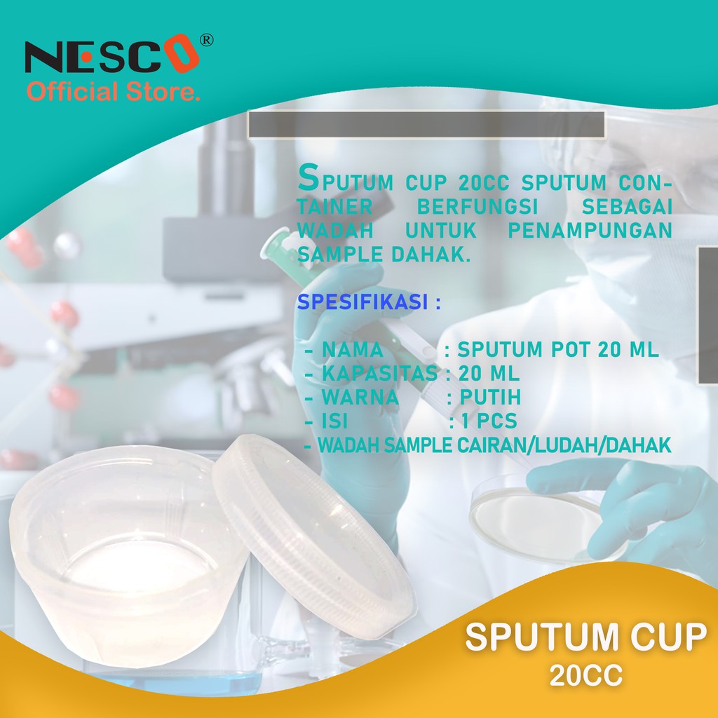 Sputum Cup, (20cc), 1 Bag =100pcs