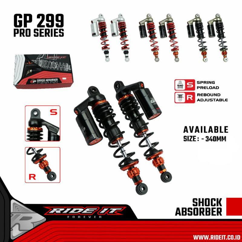 Ride It GP 299 340mm Shockbreaker 34 Cm Shock Skok Supra X 125 RX King GTX