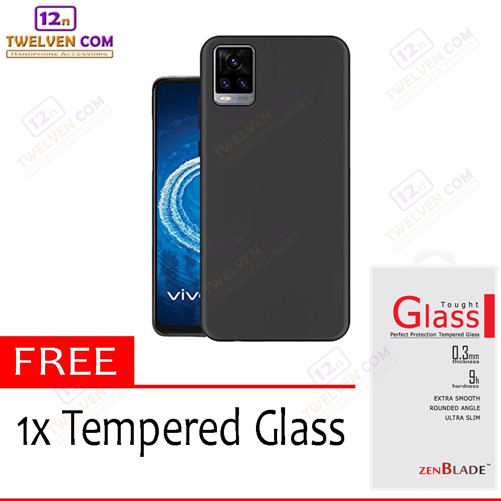 [FLASH SALE] Case Slim Matte Softcase Vivo V20 - Free Tempered Glass