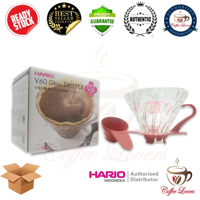 

HARIO V60 GLASS COFFEE DRIPPER RED 02 VDG-02R