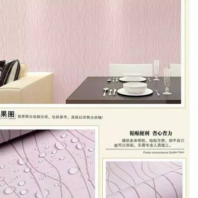 Wallpaper Dinding Putih Salur Silver