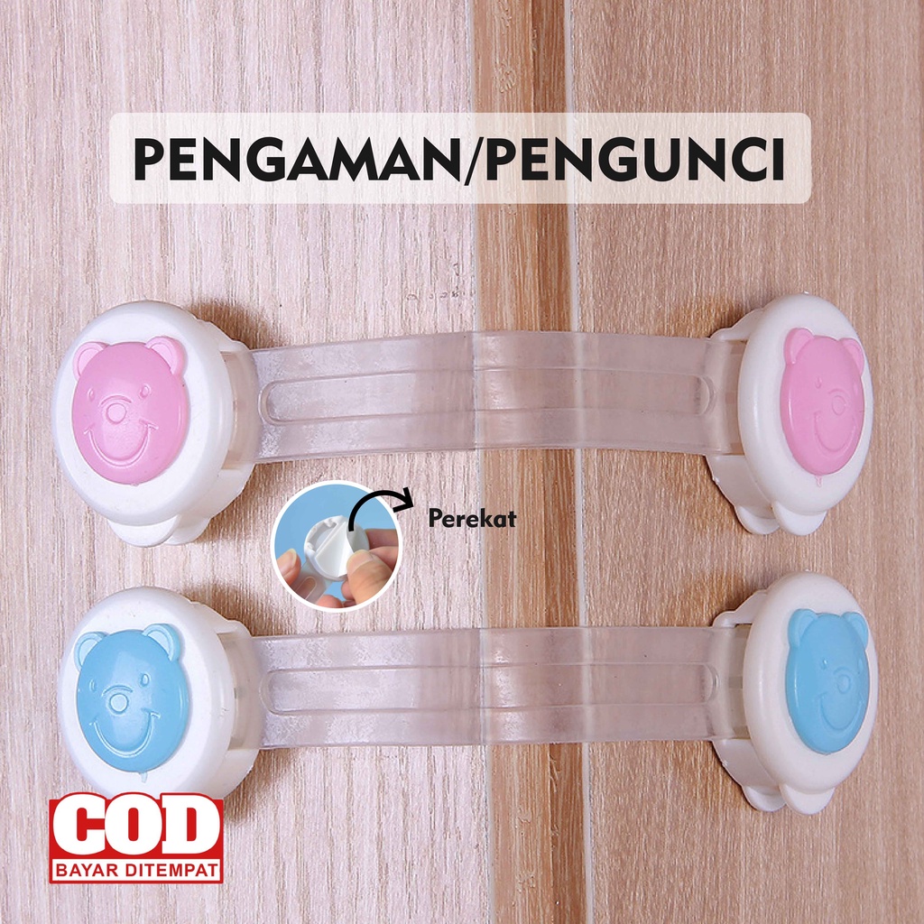 Pengaman  Laci Lemari Pintu Kunci Kulkas Pengaman Anak Bayi Safety Lock Baby Kids