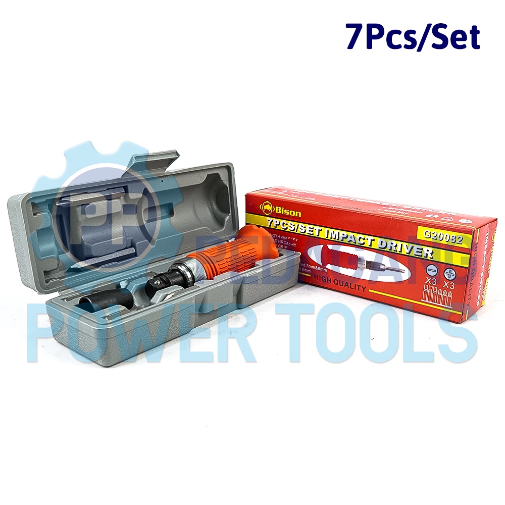 BISON OBENG KETOK SET 7 PCS IMPACT DRIVER SCREWDRIVER BIT PLUS MINUS