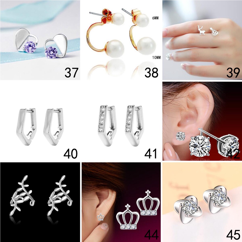 925 anting-anting perak murni, Busana sederhana, Anting-Anting wanita, Perhiasan Fashion Korea, Aksesoris telinga ED002