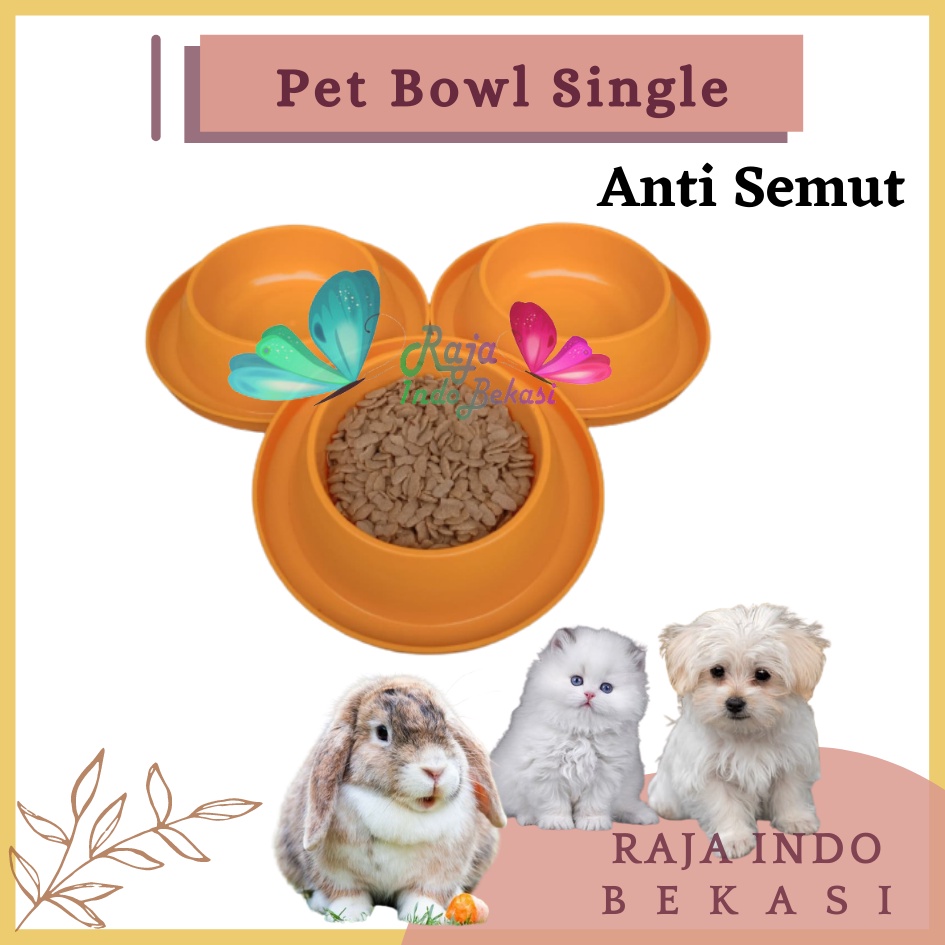 Rajaindobekasi Pet Bowl Singel Anti Semut Tempat Makan Minum Anjing Kucing Kelinci Hewan Peliharaan Mangkuk Mangkok Cepuk Wadah Pakan Hewan Pet Bowl Dispenser Stainless Ceramic Gantung Stand Kayu