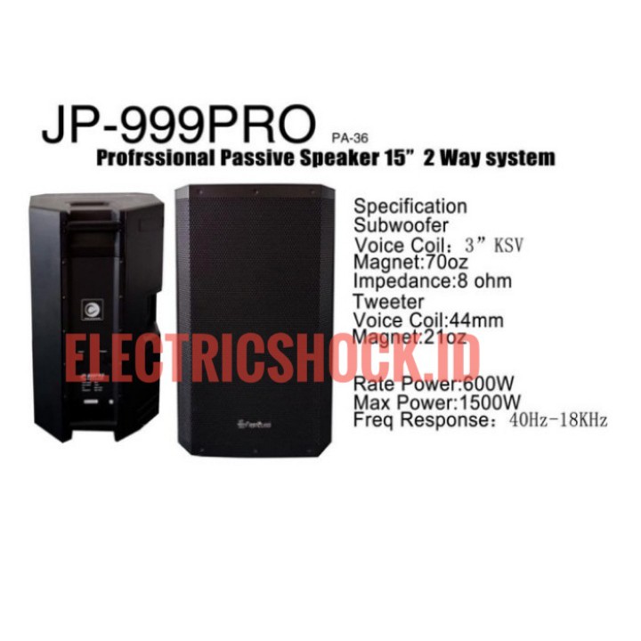SPEAKER PASIF FIRSTCLASS JP 999 PRO / JP-999PRO PA 36 ORIGINAL