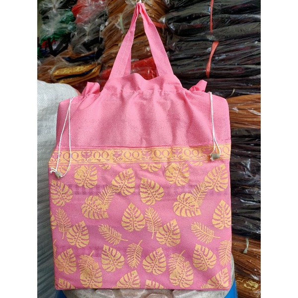 Tas Serut DAUN baby pink uk.22x22