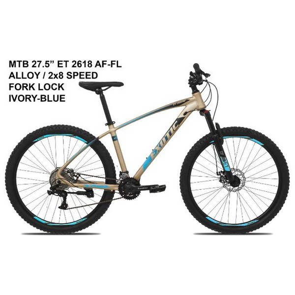 Sepeda Gunung Exotic ET-2618AF Size 27,5"x17" MTB Alloy 2x8Sp Fork Lock Out Mech Disc Brake