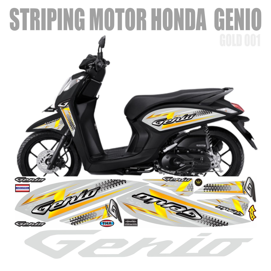 STRIPING MOTOR HONDA GENIO / HONDA GENIO VARIASI STRIPING GOLD 001 04