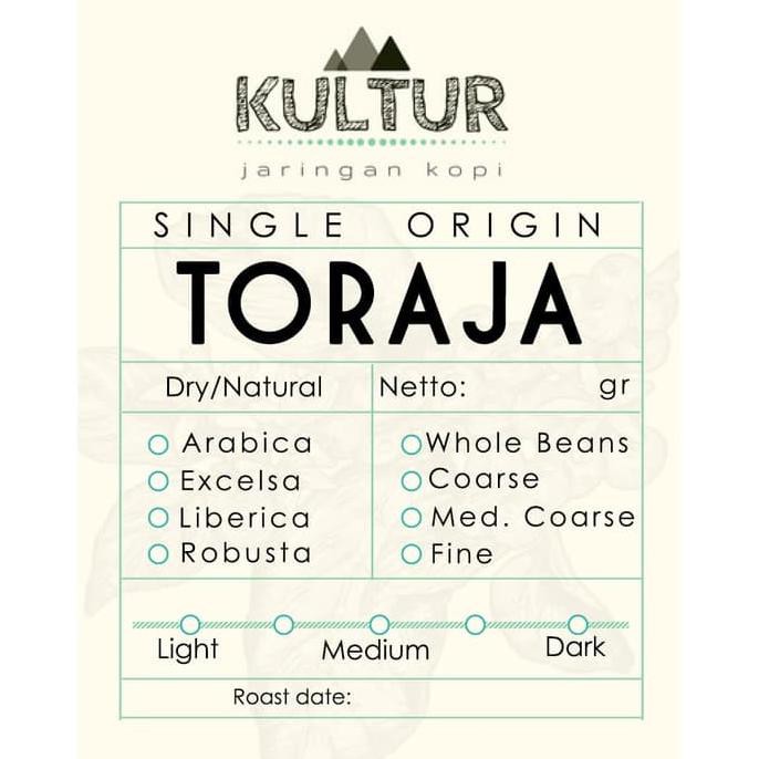 

Biji Kopi Coffee Bean Kopi Giling Bubuk Robusta Toraja Kalosi 500Gr - Medium Roast, Super Fine