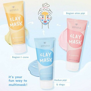 EMINA Clay Mask 60mL | masker wajah brightening sebum oil control soothe smoothe (KIM)