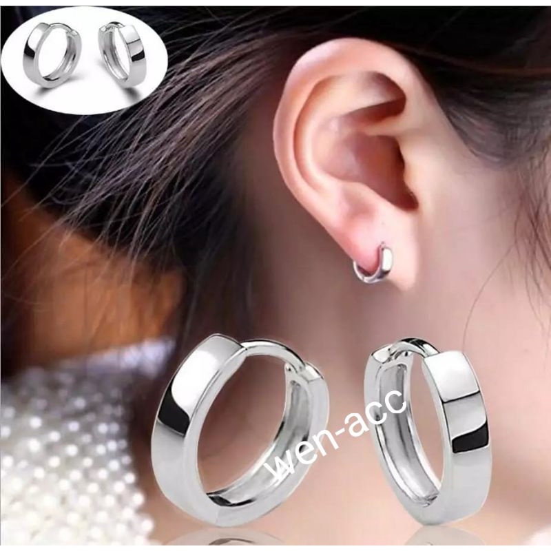 Anting Tusuk Polos Titanium Pria dan Wanita