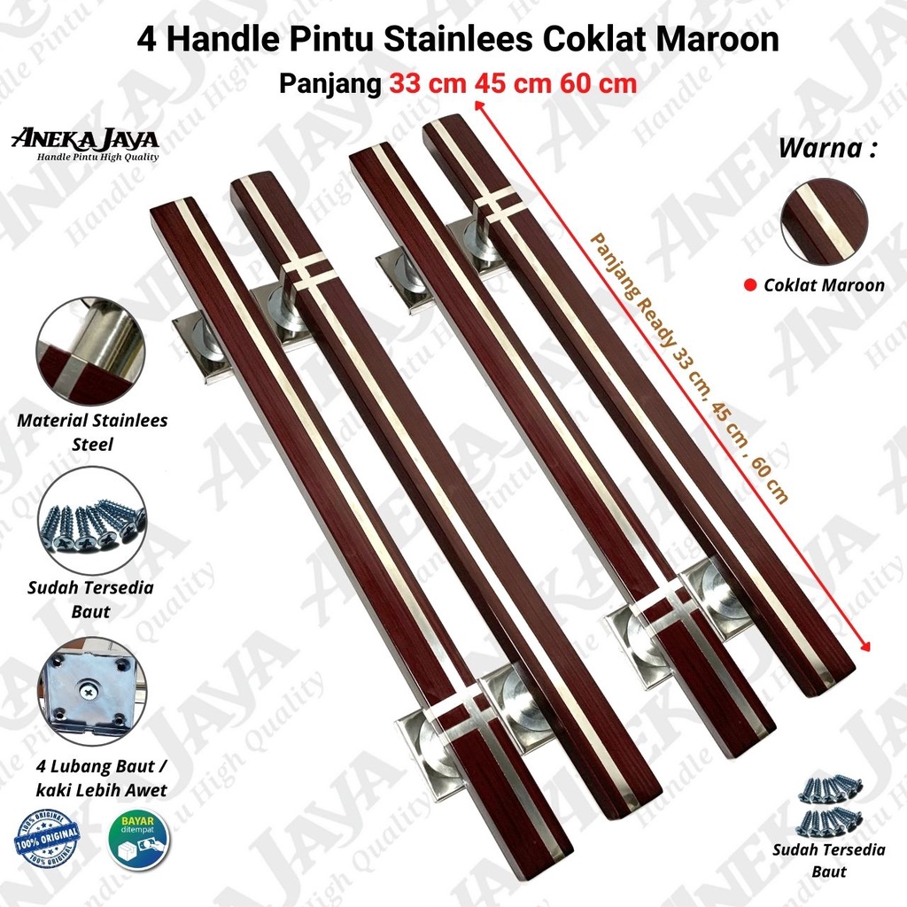 4 Gagang pintu rumah panjang 60 cm 45 cm 33 cm / Handle Handel pintu rumah terbaru / Tarikan pintu rumah minimalis mewah murah