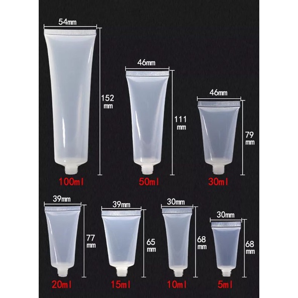 Tube Kosong Plastik Doff 5ml 10ml 15ml 20ml 30ml 50ml 100 Tutup Putar / Flip Botol Tempat Traveling refill botol tube kosong isi ulang travel share injar sampo sabun body lotion custom print warna