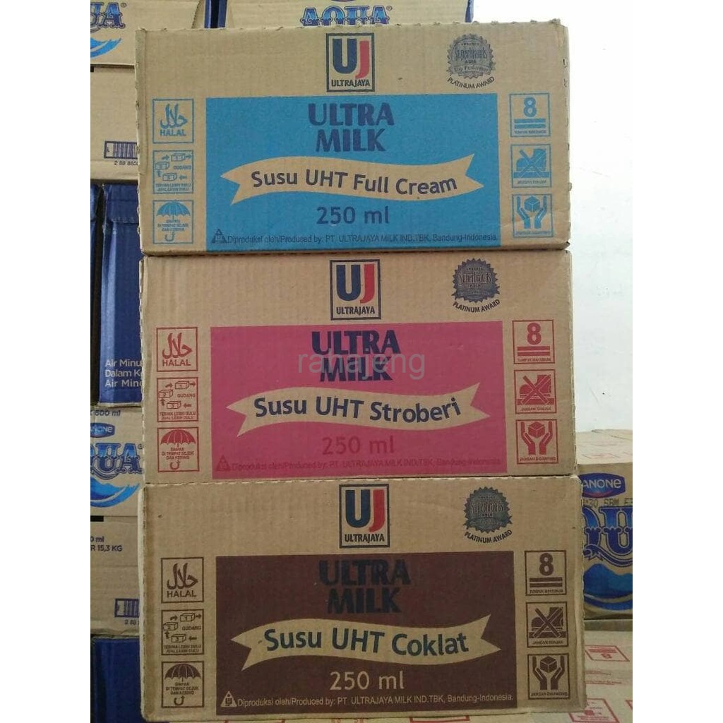 

Susu Ultra 250ml Coklat,Full Cream,Stroberi - Rasa Mocca