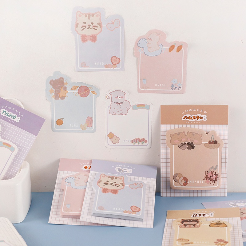 Korean Cartoon Sticky Notes Girls Memo Pad Guestbook