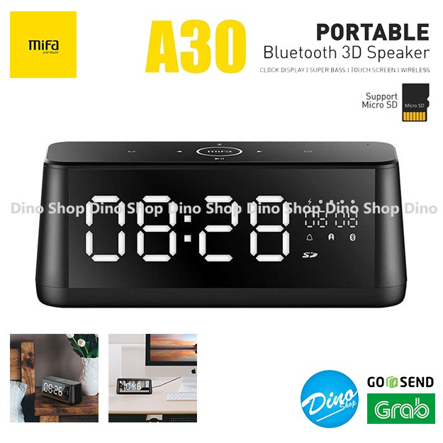 MIFA A30 Bluetooth 3D Touch Speaker Jam Meja Digital Alarm