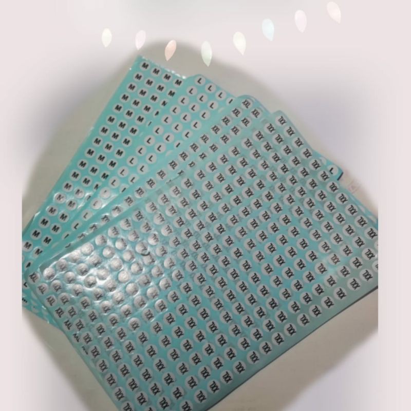 

stiker label size s,m,l,xl,xxl