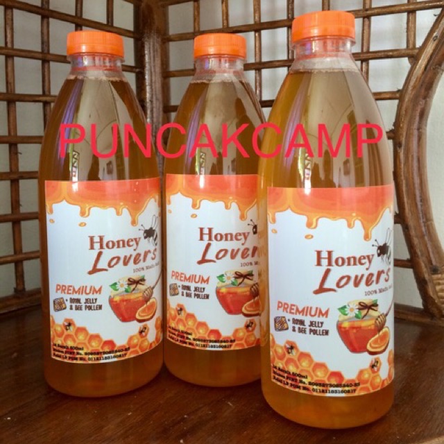 

Madu Murni Mentah Asli Honey Lovers, Royal Jelly dan Bee Pollen, Premium 600 ml