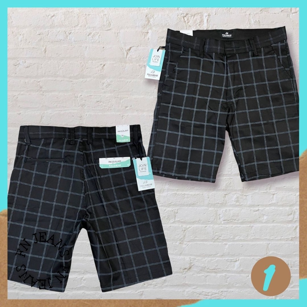 Celana Tartan Pendek Pria / Celana Pendek Celana Santai Katun PCP 16