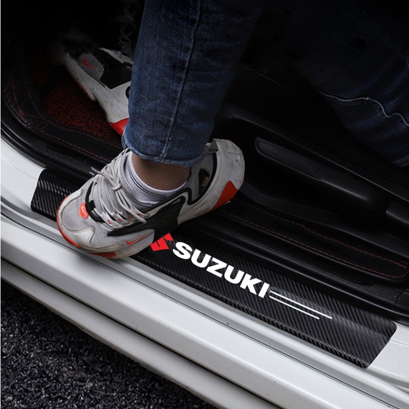 Suzuki 9Pcs Stiker Pelindung Pintu Mobil Bahan Carbon Fiber Anti Gores Untuk ERTIGA Splash Swift XL7 SX4 Jimy Vitara Katana