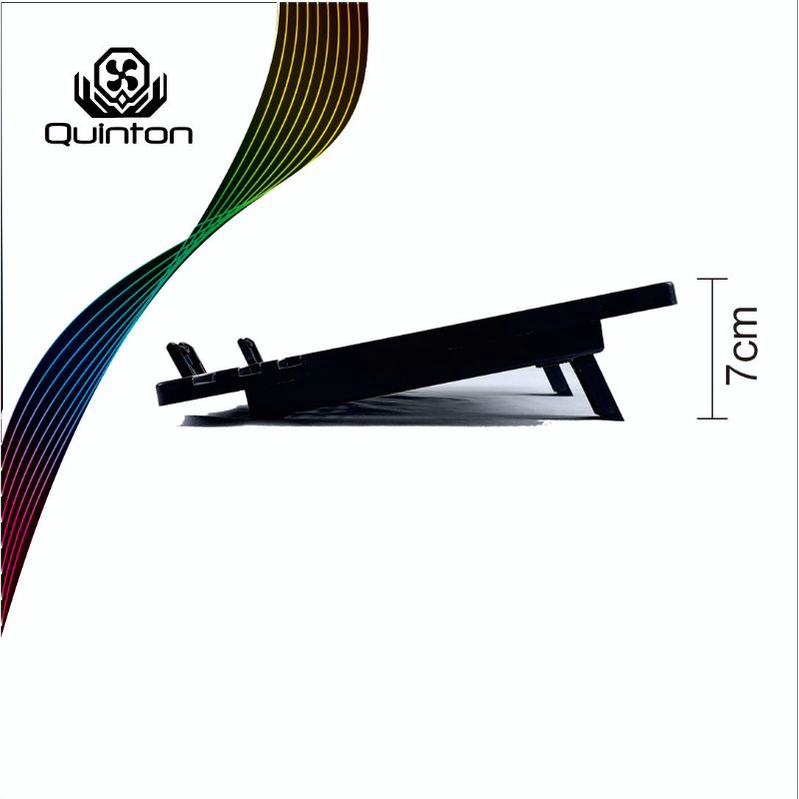 Kipas Laptop Cooling Pad Quinton Sirocco 12-17inch 2 fan RGB