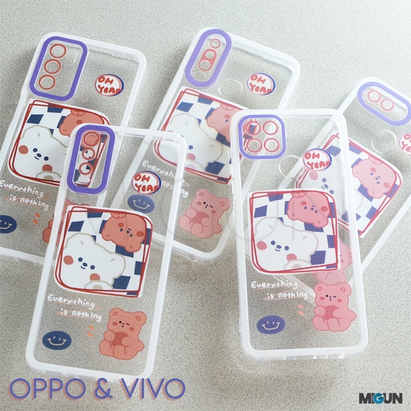 New! CHUBBY BEAR Case For OPPO REALME VIVO A12 A5S A11K A7 A3S C1 A53 A54 A15 A16 A1K C2 C12 C15 C20 C11 Y15 Y17 Y12 Y20 Y12i A74 A95 Y30 Y50 Y91 Y93 Y95 Y91C Y30 Y50