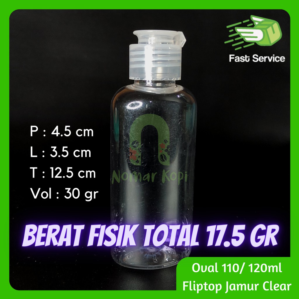 Botol 120ml Oval Fliptop Jamur