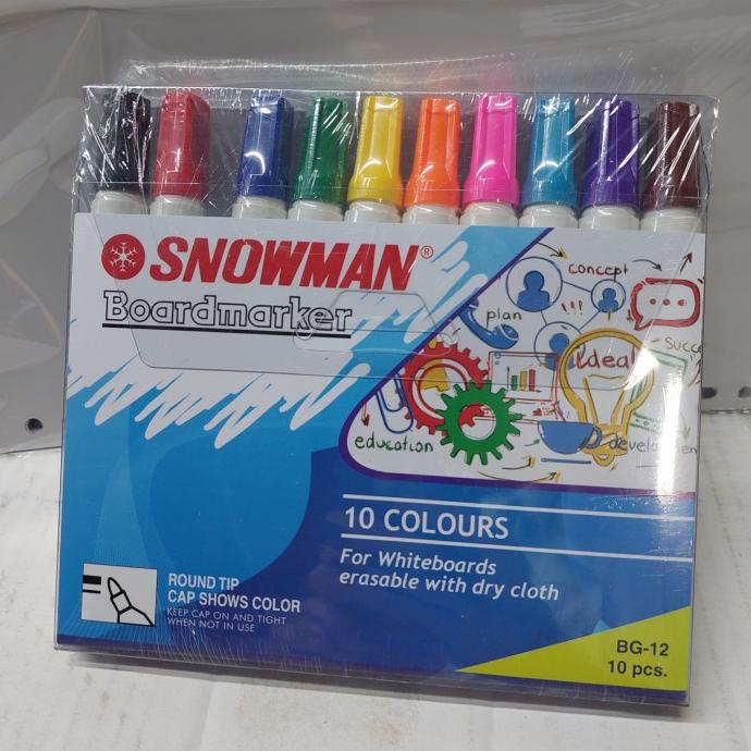 

Office & Stationery | Alat Tulis | Spidol Snowman Whiteboard Bg12 Set 10 | Best Seller
