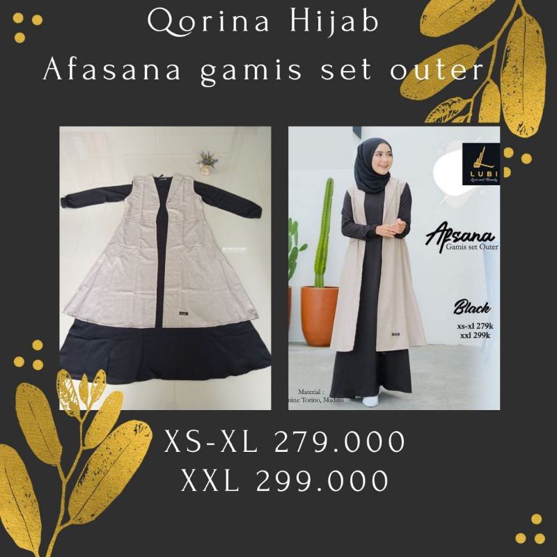 Gamis set outer / Lubi Afsana / Gamis Lubi terbaru / gamis dewasa