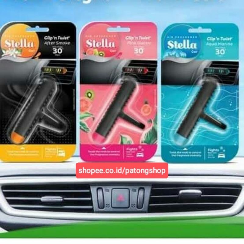 Stella Car Clip n Twist parfum mobil efektif usir bau asap rokok