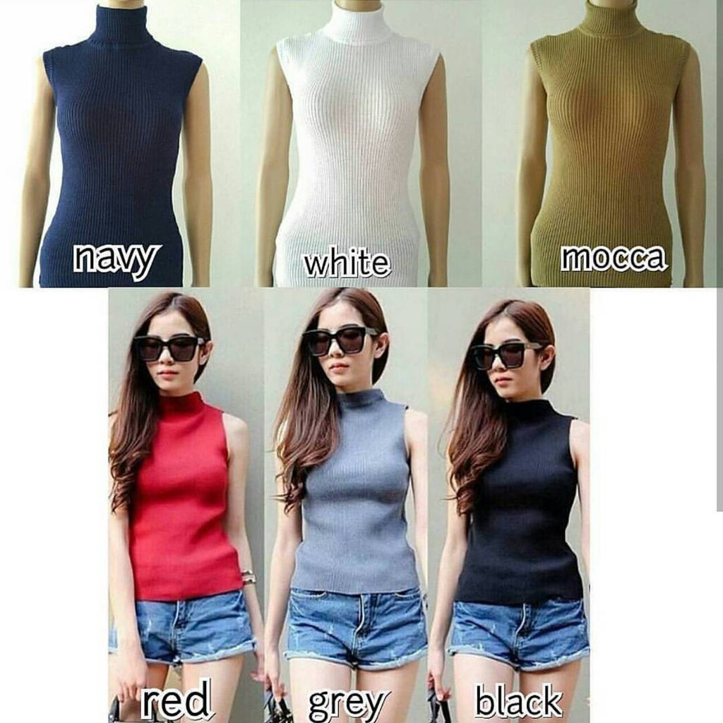 Tangtop turtleneck / atasan rajut / tank top