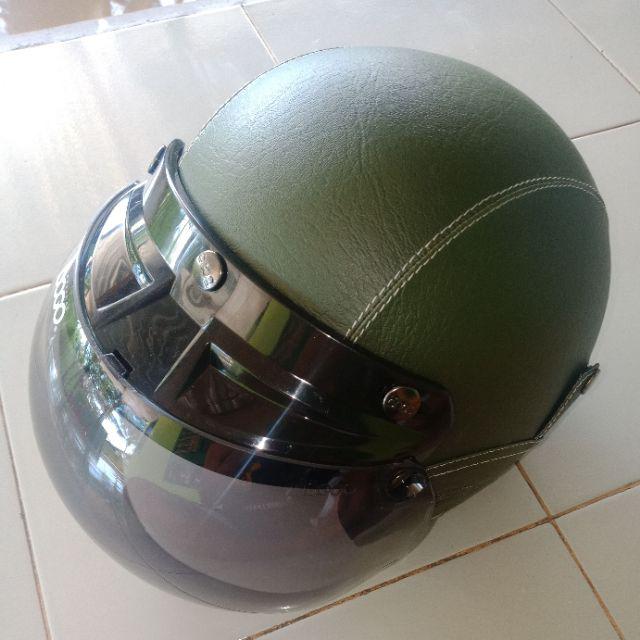 Helm Bogo Retro Dewasa Kulit Classy Klasik Sni Warna Hijau ...