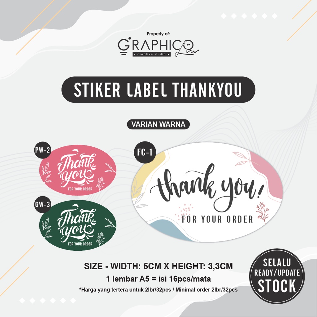 

Stiker Label Thankyou - Per/2 lbr (5x3,3cm)
