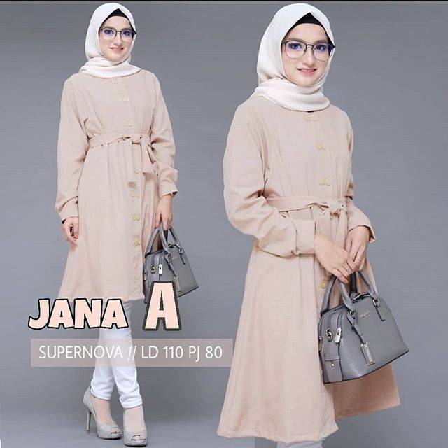 JANA TUNIK BAHAN SUPERNOVA/TUNIK MUSLIM WANITA MODEL TERBARU/BAJU WANITA KEKINIAN