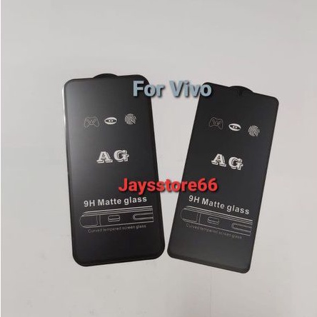 AG MATTE TEMPERED GLASS 9H ANTI MINYAK DOFF BLACK FOR VIVO V5 V9 V15  V15pro V17 V20 V21 V21 V21 4G