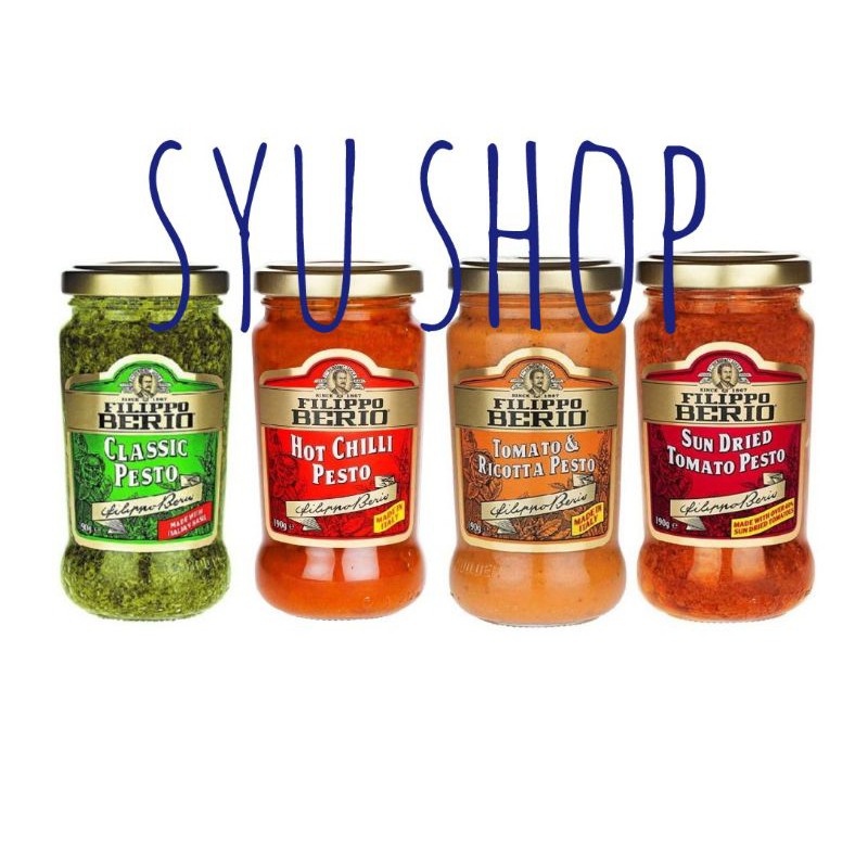 

filippo berio pesto classic sun dried tomato ricotta hot chili pesto 190 gr saus sauce spaghetti