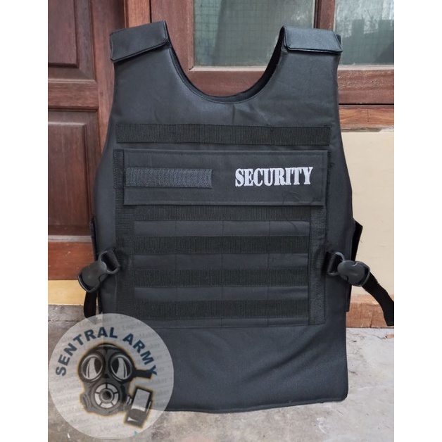 Rompi Security Hitam Tebal - Rompi Motor Tebal