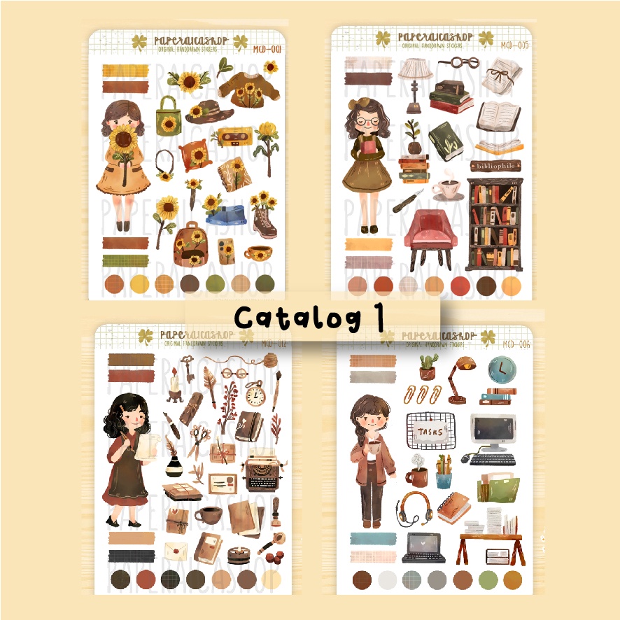 

PAPERAICA STICKER / Decorative Journaling Sticker Planner Sheet /Stiker jurnal Katalog 1